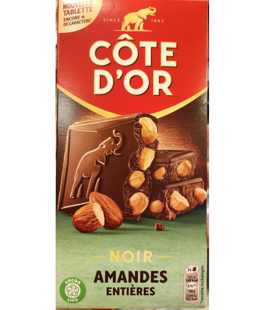 CHOCOLAT NOIR AUX  AMANDES ENTIERES COTE D'OR 180G