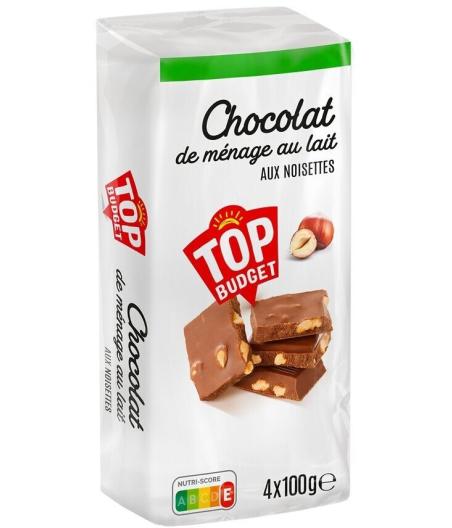 TABLETTE DE CHOCOLAT AU LAIT AUX NOISETTES  4X100G