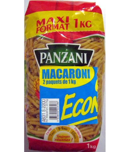 MACARONI (MAXI FORMAT) OFFRE ECONOMIQUE 2 X 1 KG