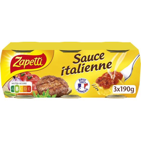 SAUCE ITALIENNE A LA VIANDE ROTIE 3 X 190 G