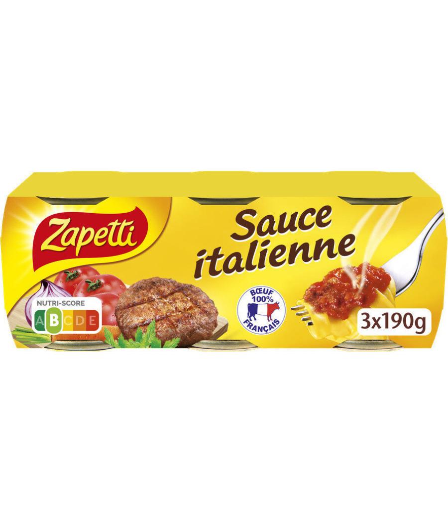 SAUCE ITALIENNE A LA VIANDE ROTIE 3 X 190 G