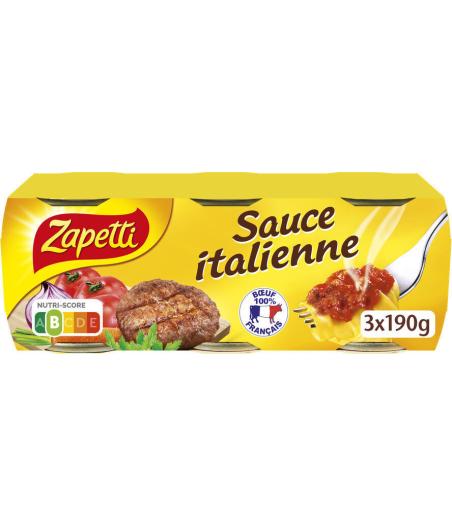 SAUCE ITALIENNE A LA VIANDE ROTIE 3 X 190 G