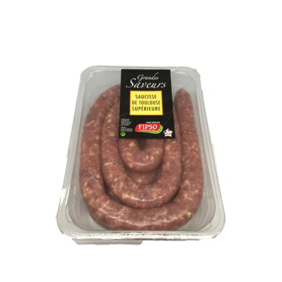 FIPSO SAUCISSE BRASSE SUPERIEURE DE PORC SOUS ATMOSPHERE ELABORE EN EN FRANCE