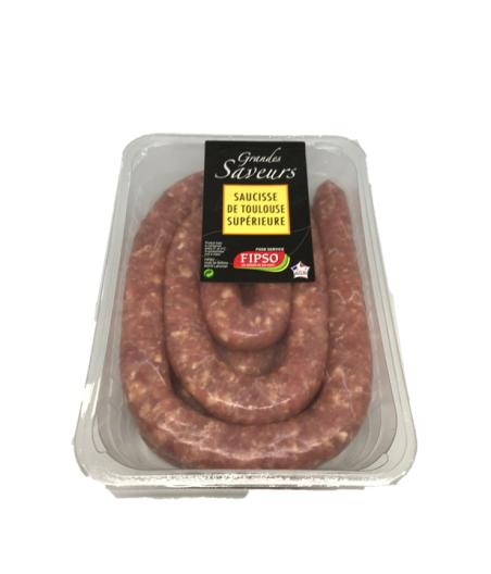 FIPSO SAUCISSE BRASSE SUPERIEURE DE PORC SOUS ATMOSPHERE ELABORE EN EN FRANCE