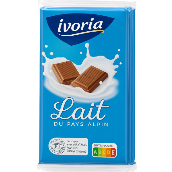 TABLETTE DE CHOCOLAT AU LAIT DU PAYS ALPIN IVORIA X3 300G
