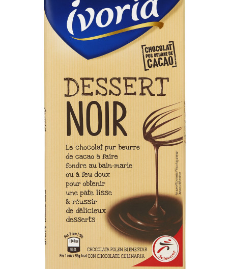 TABLETTE DE CHOCOLAT DESSERT NOIR IVORIA 200G