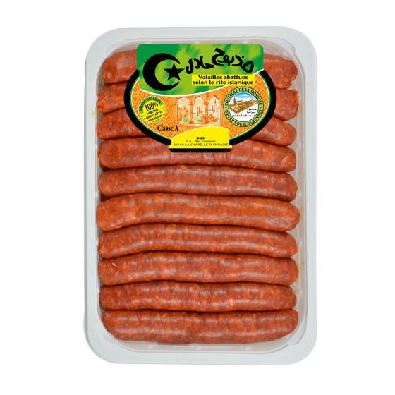 MERGUEZ DE VOLAILLE HALAL X20 SOUS-ATMOSPHERE FRANCE
