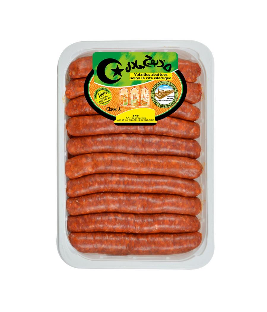 MERGUEZ DE VOLAILLE HALAL X20 SOUS-ATMOSPHERE FRANCE MERGUEZ DE VOLAILLE HALAL X20 SOUS-ATMOSPHERE FRANCE