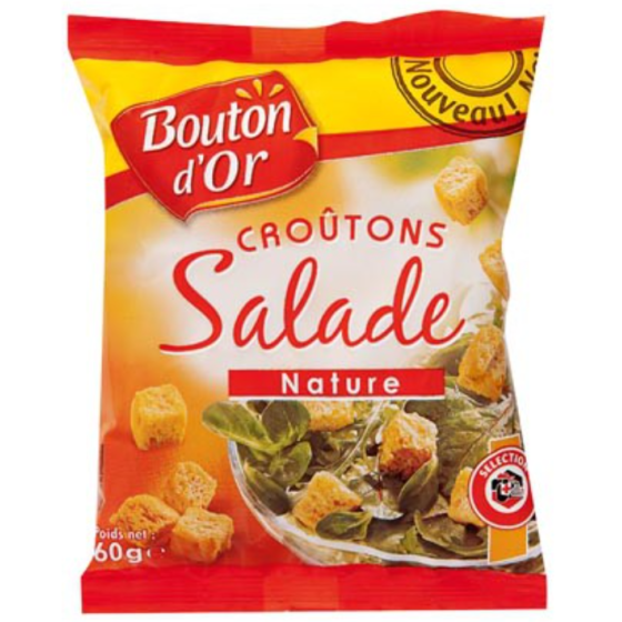 CEREALES BOUTON D'OR  CROUTONS SALADE SAVEUR NATURE 60G