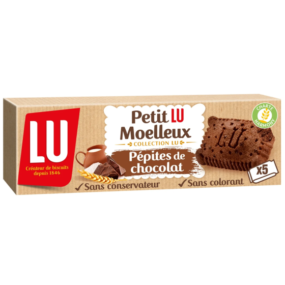 GATEAUX  MOELLEUX AUX PEPITES DE CHOCOLAT  LU 140G