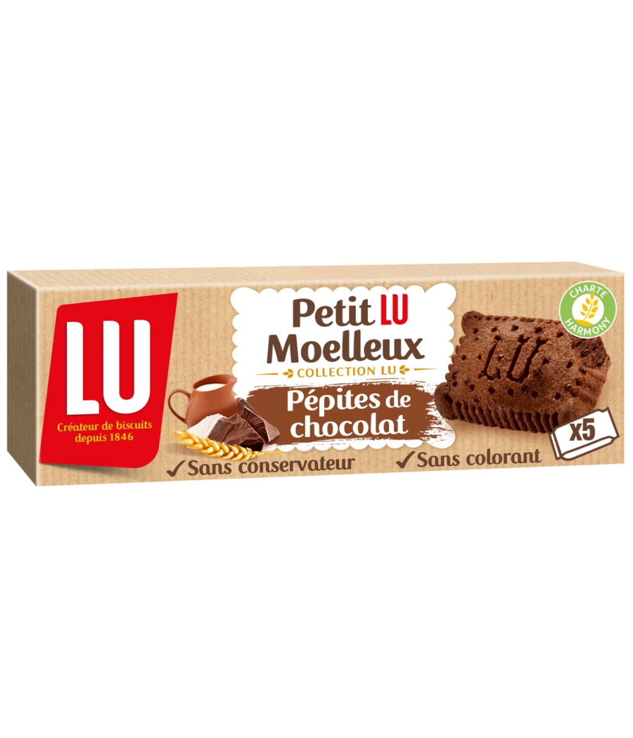 GATEAUX  MOELLEUX AUX PEPITES DE CHOCOLAT  LU 140G
