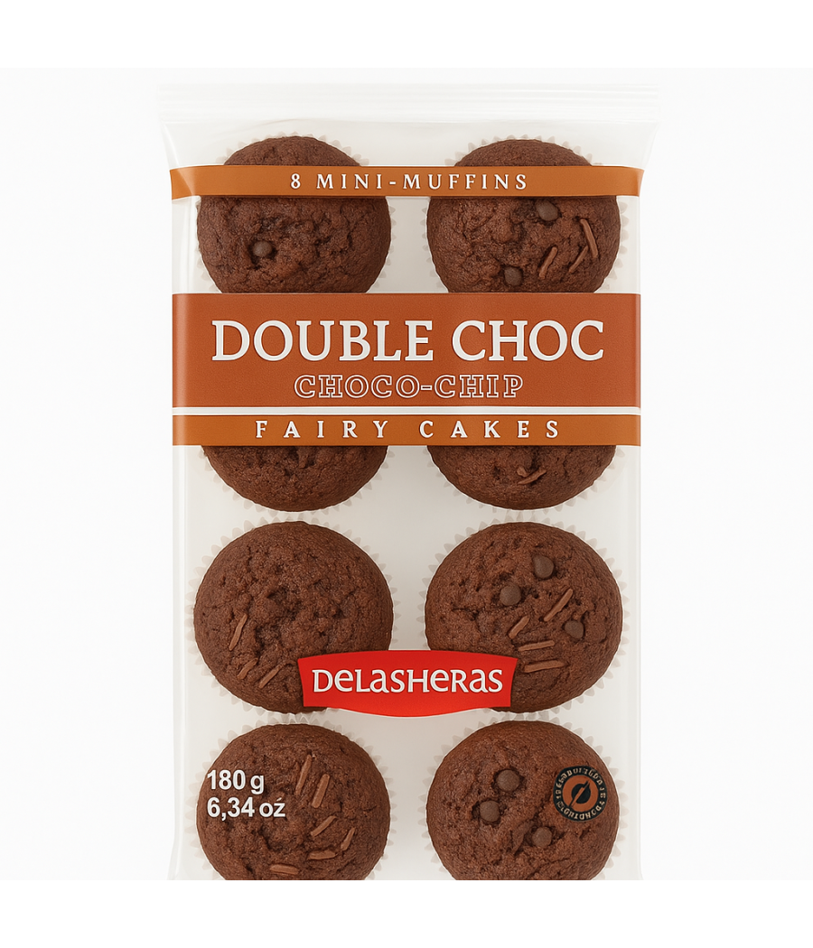 MINI MUFFIN  DOUBLE CHOCOLAT DELASHERAS  180G