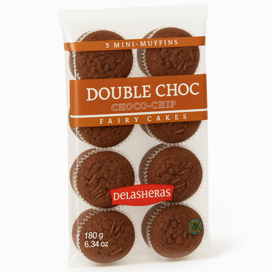 MINI MUFFIN  DOUBLE CHOCOLAT DELASHERAS  180G