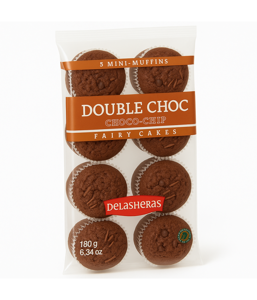 MINI MUFFIN  DOUBLE CHOCOLAT DELASHERAS  180G