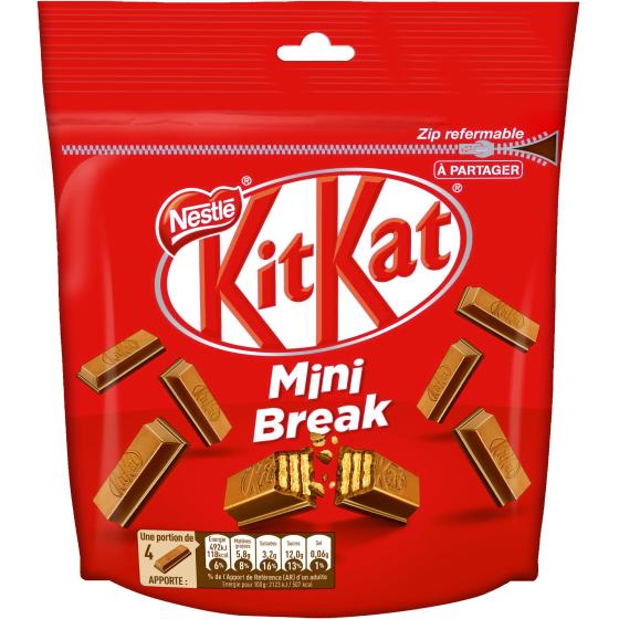 MINI  BARRES DE  CHOCOLAT AU LAIT KITKAT,  104G