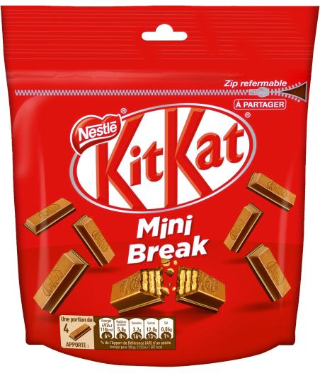 MINI  BARRES DE  CHOCOLAT AU LAIT KITKAT,  104G
