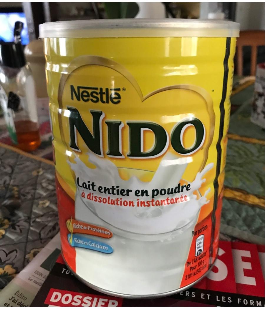 LAIT ENTIER EN POUDRE NIDO NESTLE 900G