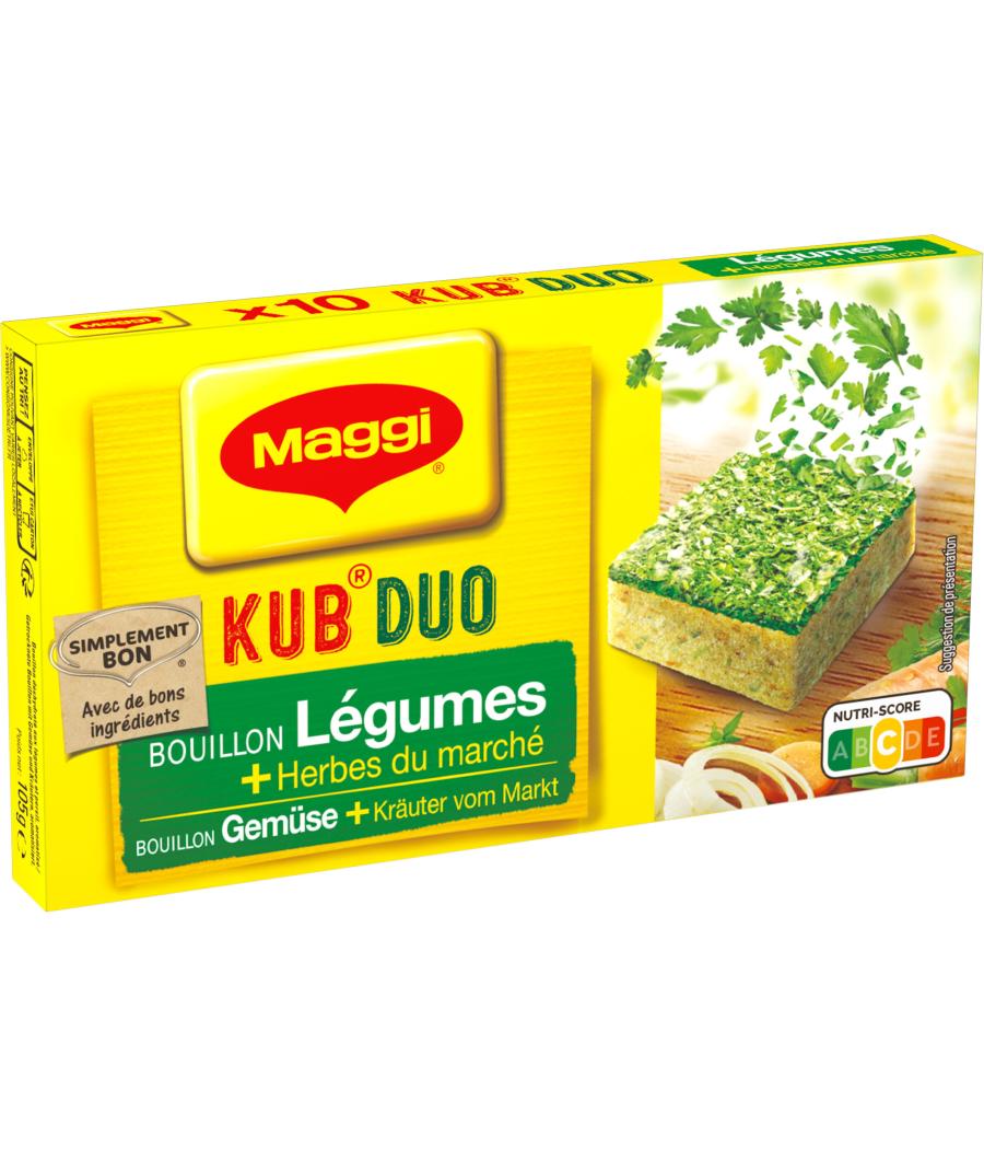 BOUILLON KUB DUO LEGUMES + HERBES DU MARCHE MAGGI 105G