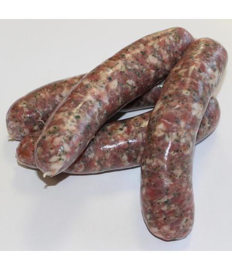 SAUCISSE DE PORC MAISON BEUCHER A LA CHATAIGNE BARQUETTE S.ATMOSPHERE DE 16X130G ELABOREE EN FR...