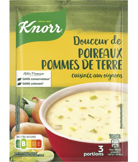 SOUPE DOUCEUR POIREAUX & POMMES DE TERRE 3 PORTIONS KNORR  80G