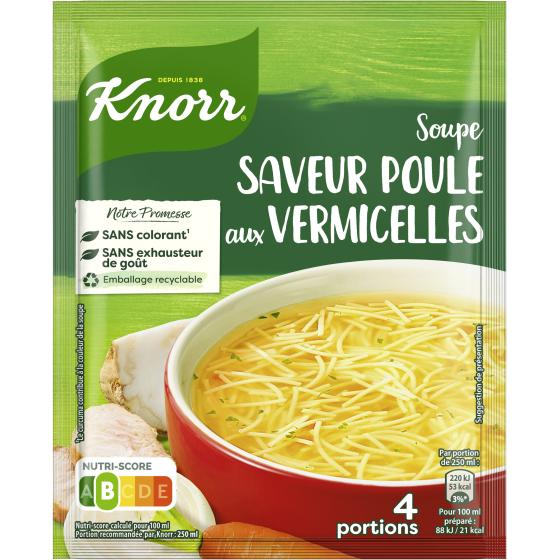 SOUPE SAVEUR POULE AUX VERMICELLES 4 PORTIONS KNORR 63G