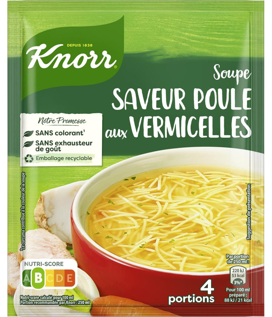 SOUPE SAVEUR POULE AUX VERMICELLES 4 PORTIONS KNORR 63G