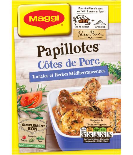 PAPILLOTES COTES DE PORC TOMATE ET HERBES MEDITERRANNEENNES MAGGI 34G