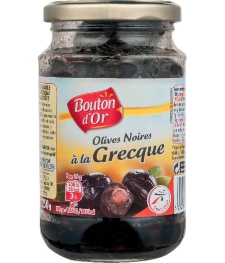OLIVES NOIRES À LA GRECQUE BOUTON D'OR 250 G