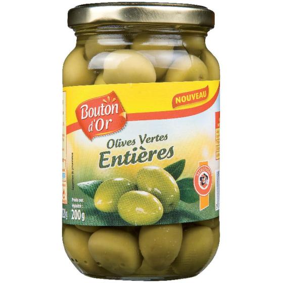 OLIVES VERTES ENTIERES BOUTON D'OR 200G