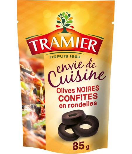 OLIVES NOIRES EN RONDELLES TRAMIER 85G