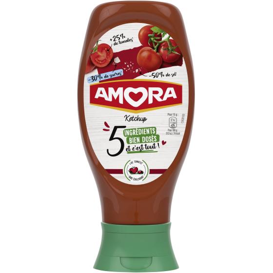 KETCHUP AMORA AUX 5 INGREDIENTS BIEN DOSES 468G