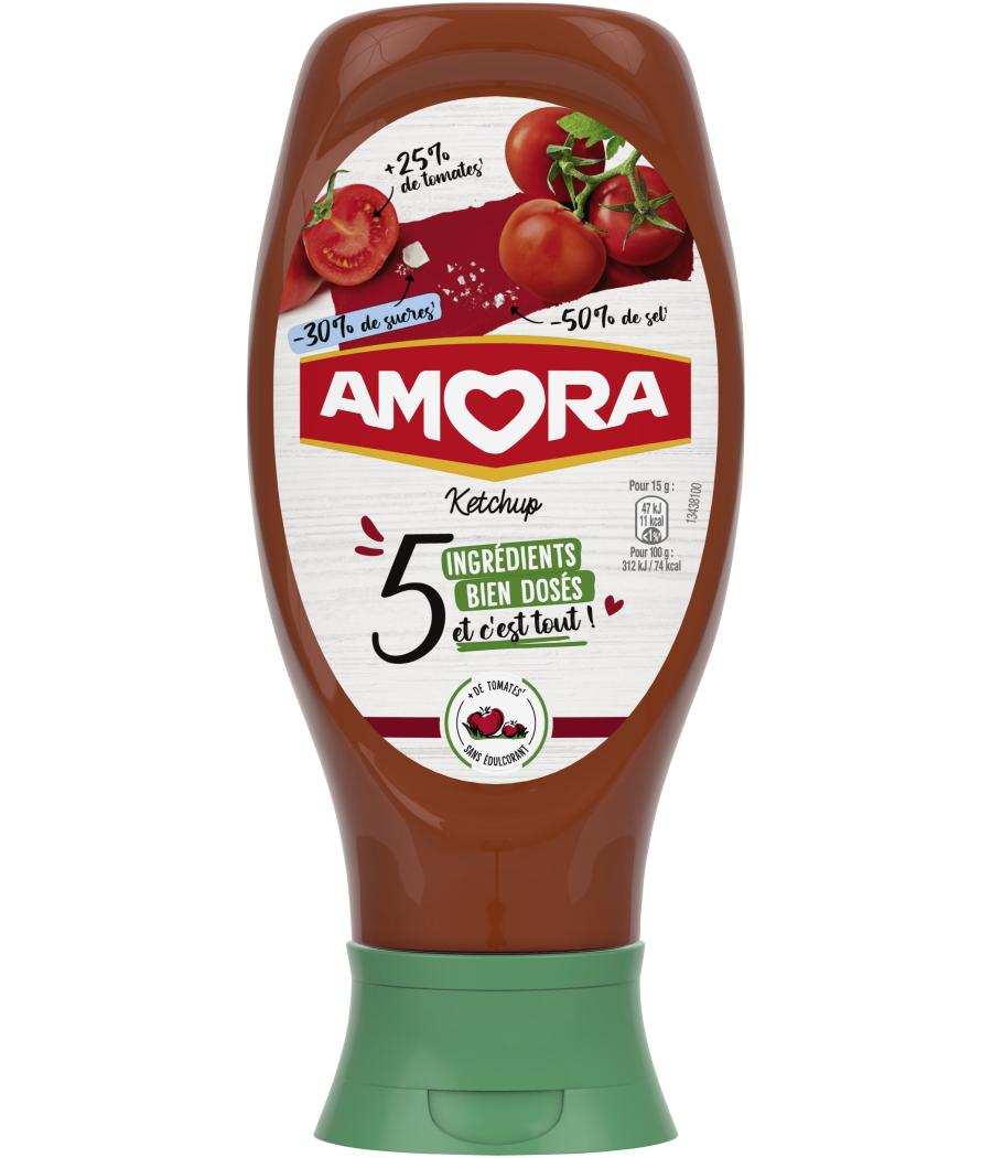 KETCHUP AUX 5 INGREDIENTS BIEN DOSES AMORA 468G
