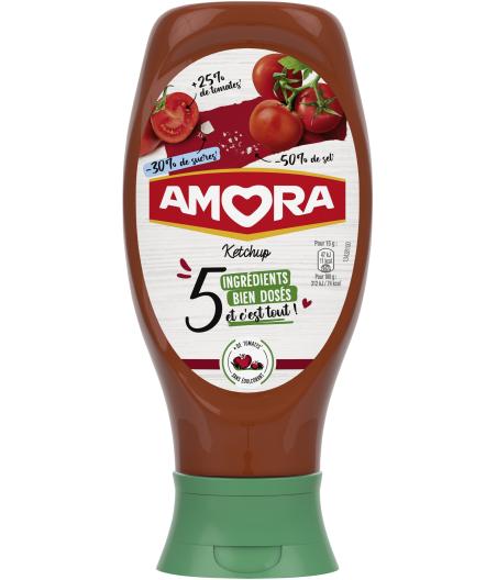 KETCHUP AMORA AUX 5 INGREDIENTS BIEN DOSES 468G