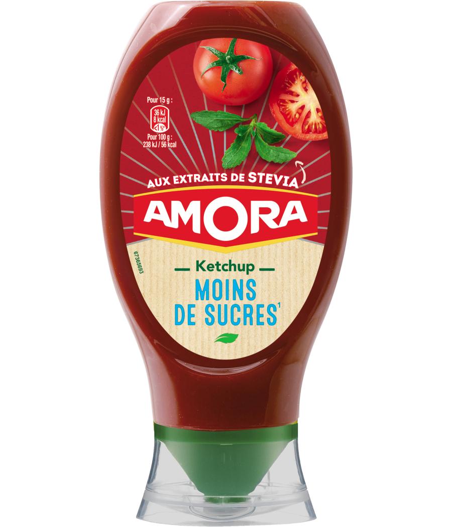 SAUCE KETCHUP AMORA STEVIA MOINS DE SUCRE 465G
