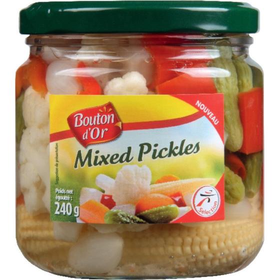 MIXED PICKLES BOUTON D'OR 240G