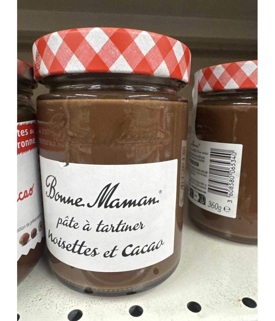 PATE A TARTINER NOISETTES ET CACAO BONNE MAMAN 360G