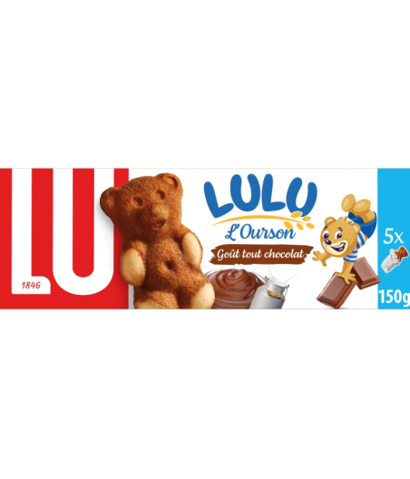 GATEAUX L'OURSON FOURRES AU  CHOCOLAT LU 150G