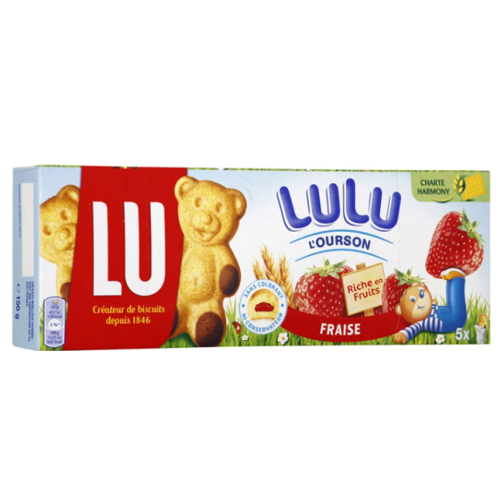 GATEAUX L'OURSON FOURRES A LA FRAISE LU 150G