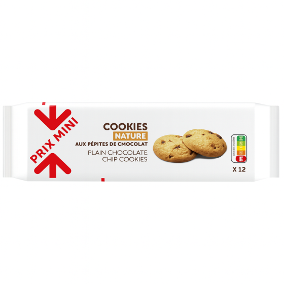 COOKIES NATURE AUX PEPITES DE CHOCOLAT TOP BUDGET  200G