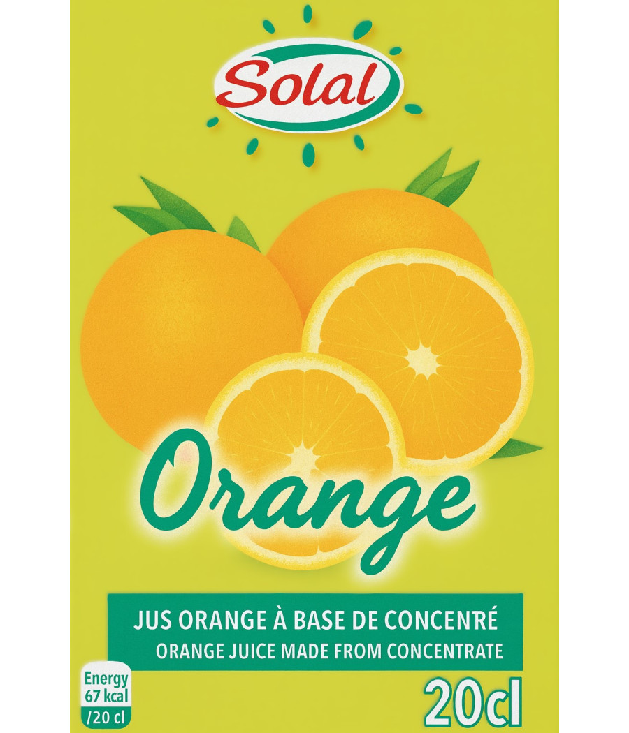 JUS DE FRUITS D'ORANGE SOLAL 20CL
