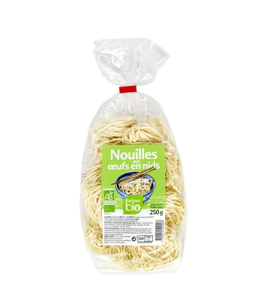NOUILLES AUX OEUFS EN NIDS RACINES BIO 250G
