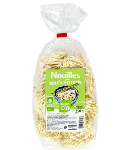 NOUILLES AUX OEUFS EN NIDS RACINES BIO 250G