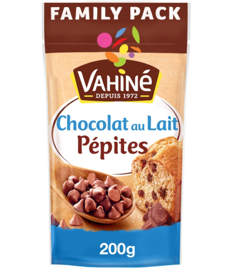 PEPITES CHOCOLAT AU LAIT VAHINE 200G