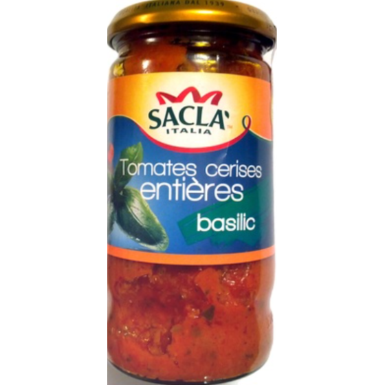 SAUCE TOMATES CERISES ENTIERES BASILIC 345G