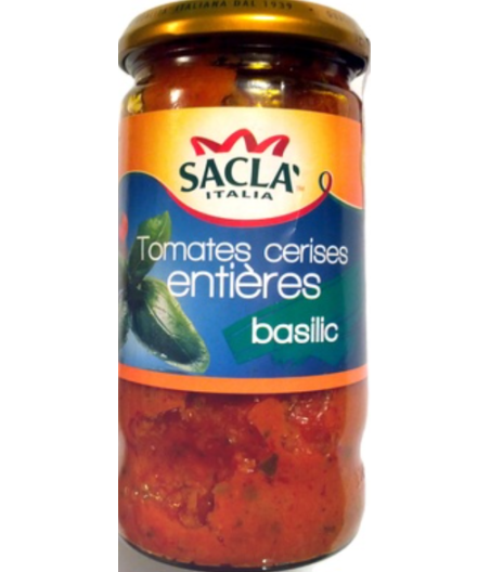 SAUCE TOMATES CERISES ENTIERES BASILIC 345G
