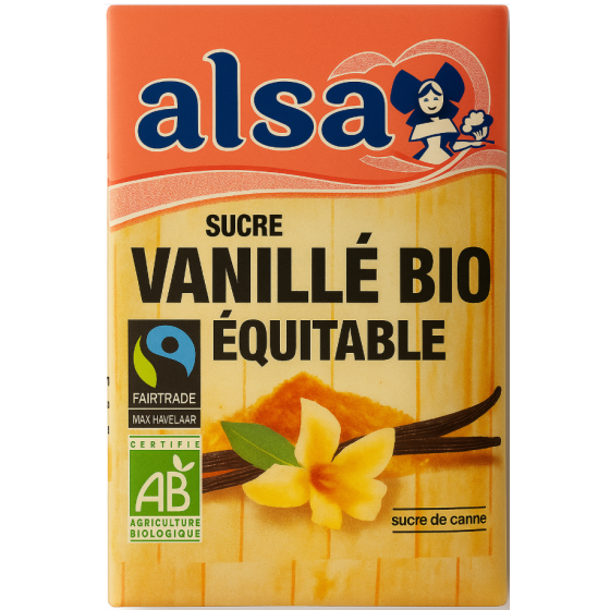 SUCRE VANILLE BIO EQUITABLE SUCRE DE CANNE ALSA 6 X 7,5G