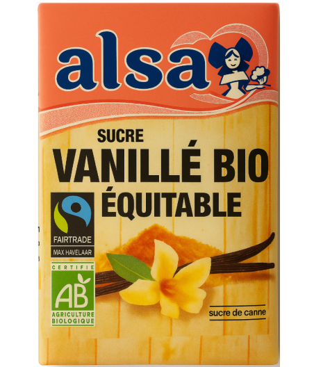 SUCRE VANILLE BIO EQUITABLE SUCRE DE CANNE ALSA 6 X 7,5G