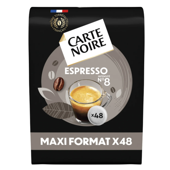 DOSETTES DE CAFE MOULU ESPRESSO CARTE NOIR  X48 DOSETTES