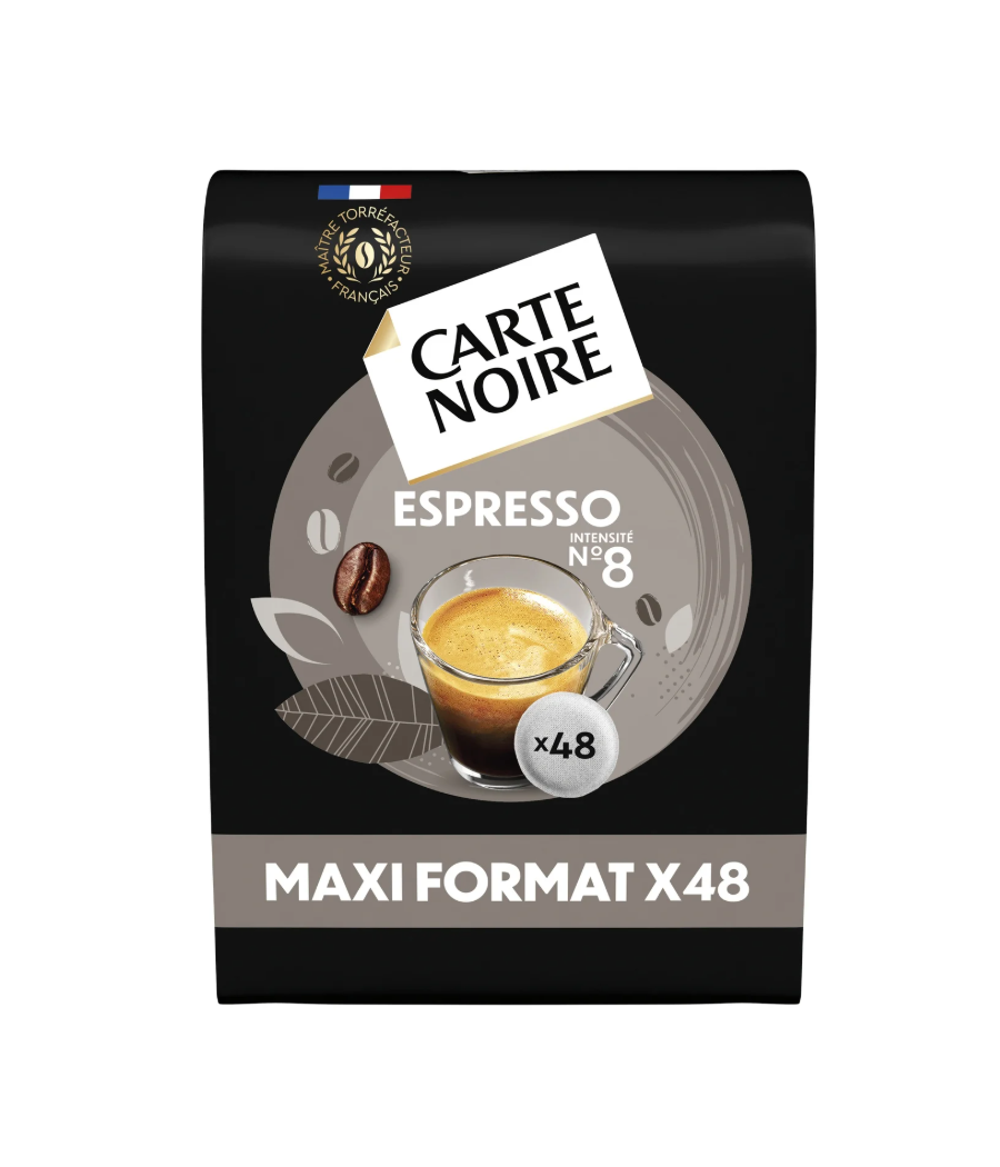 DOSETTES DE CAFE MOULU ESPRESSO CARTE NOIR  X48 DOSETTES