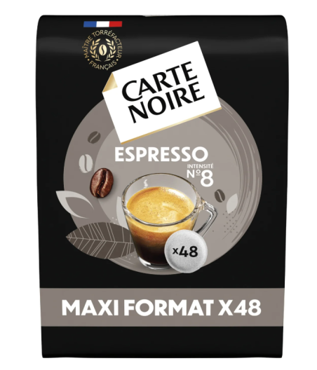 DOSETTES DE CAFE MOULU ESPRESSO CARTE NOIR  X48 DOSETTES